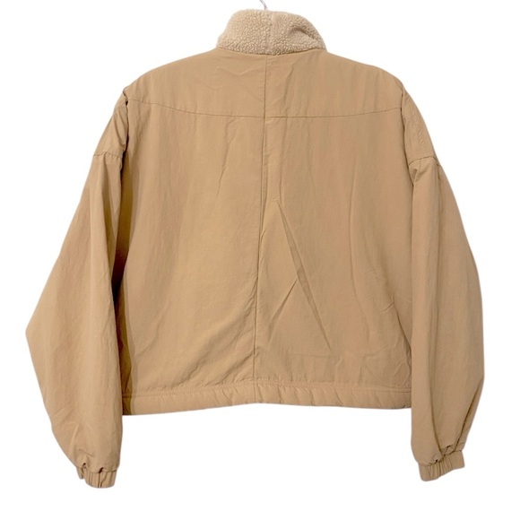 Nike Tan Women's Sportswear Essential Woven High Loft Sherpa Lined Jacket - Picture 9 of 11